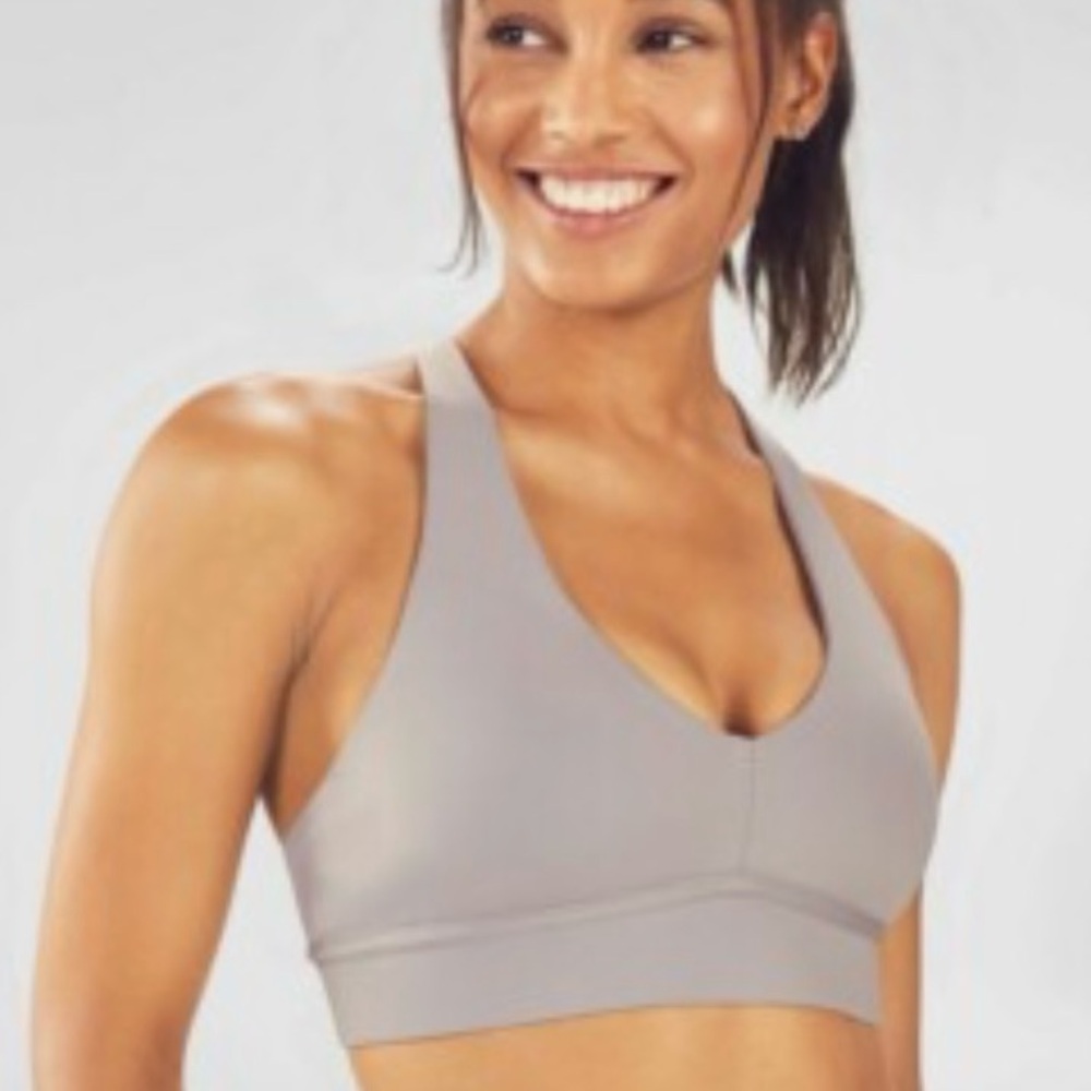 Fabletics All Day Every Day Sports Bra Grey Racerback Size Small